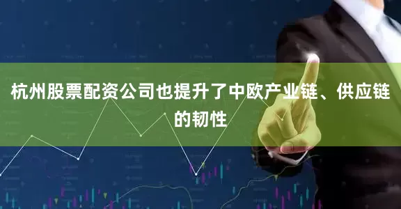 杭州股票配资公司也提升了中欧产业链、供应链的韧性